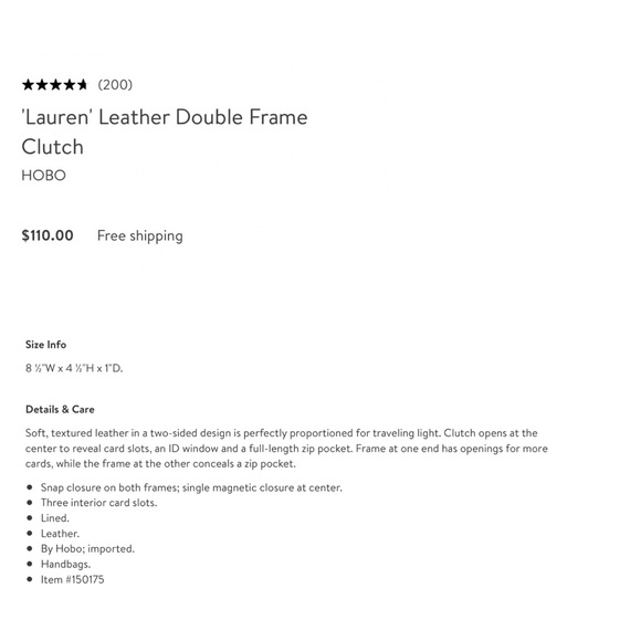 HOBO Lauren Clutch: Polished Leather Black